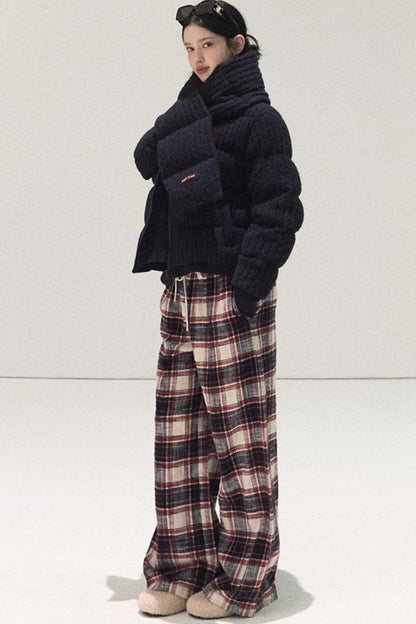 Pure Cotton Plaid Winter Pants