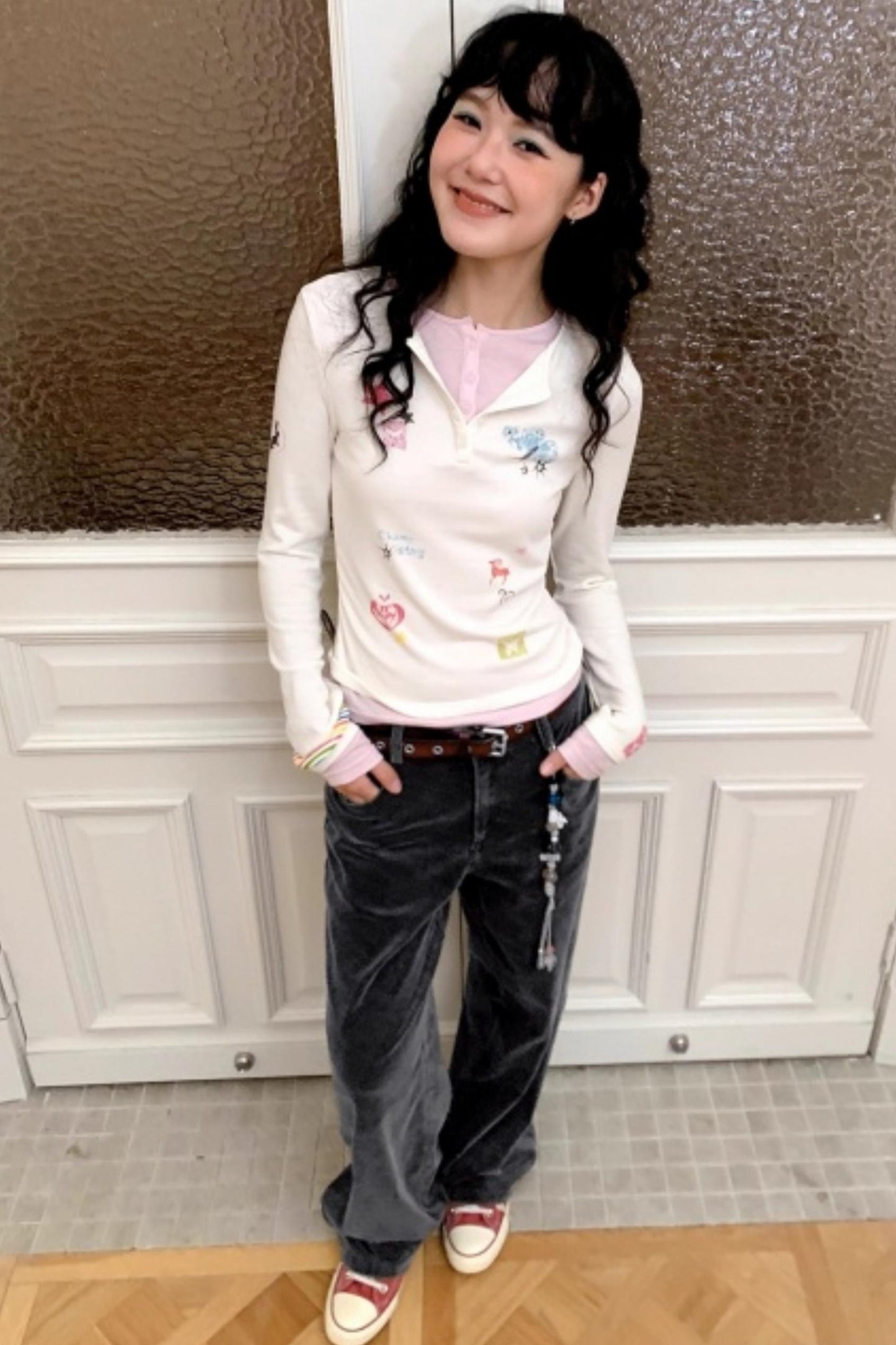 Crushed Sugar Slim-Fit Top