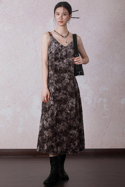 Chestnut Tie-Dye Slip Dress