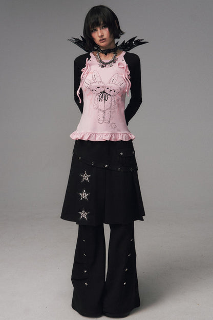 Asian Lace Stretch Long Sleeve T-Shirt