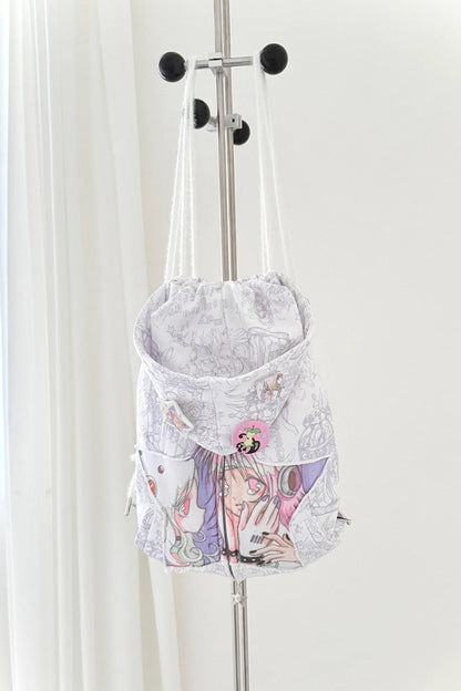 Dreamcore Double Shoulder Sweatshirt Drawstring Bag