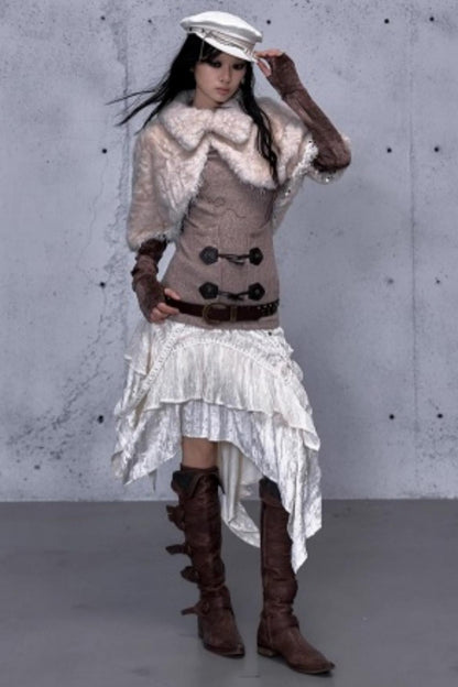 Retro Velvet Lace Skirt