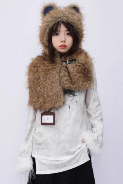 Heavy Industry Plush Patchwork Scarf