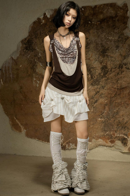 Asymmetrical Retro Sleeveless Vest