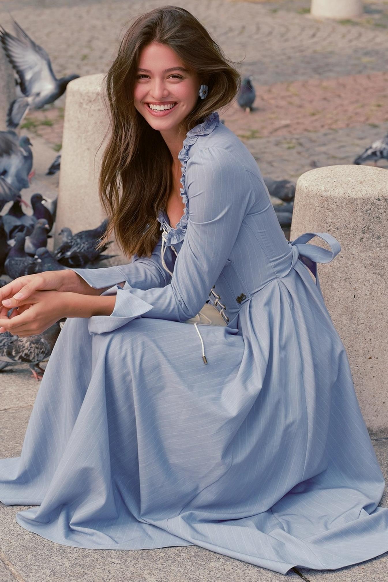 Silhouette Blue Lace Dress