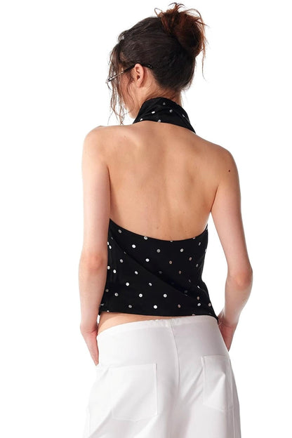 Silver Sleeveless Top