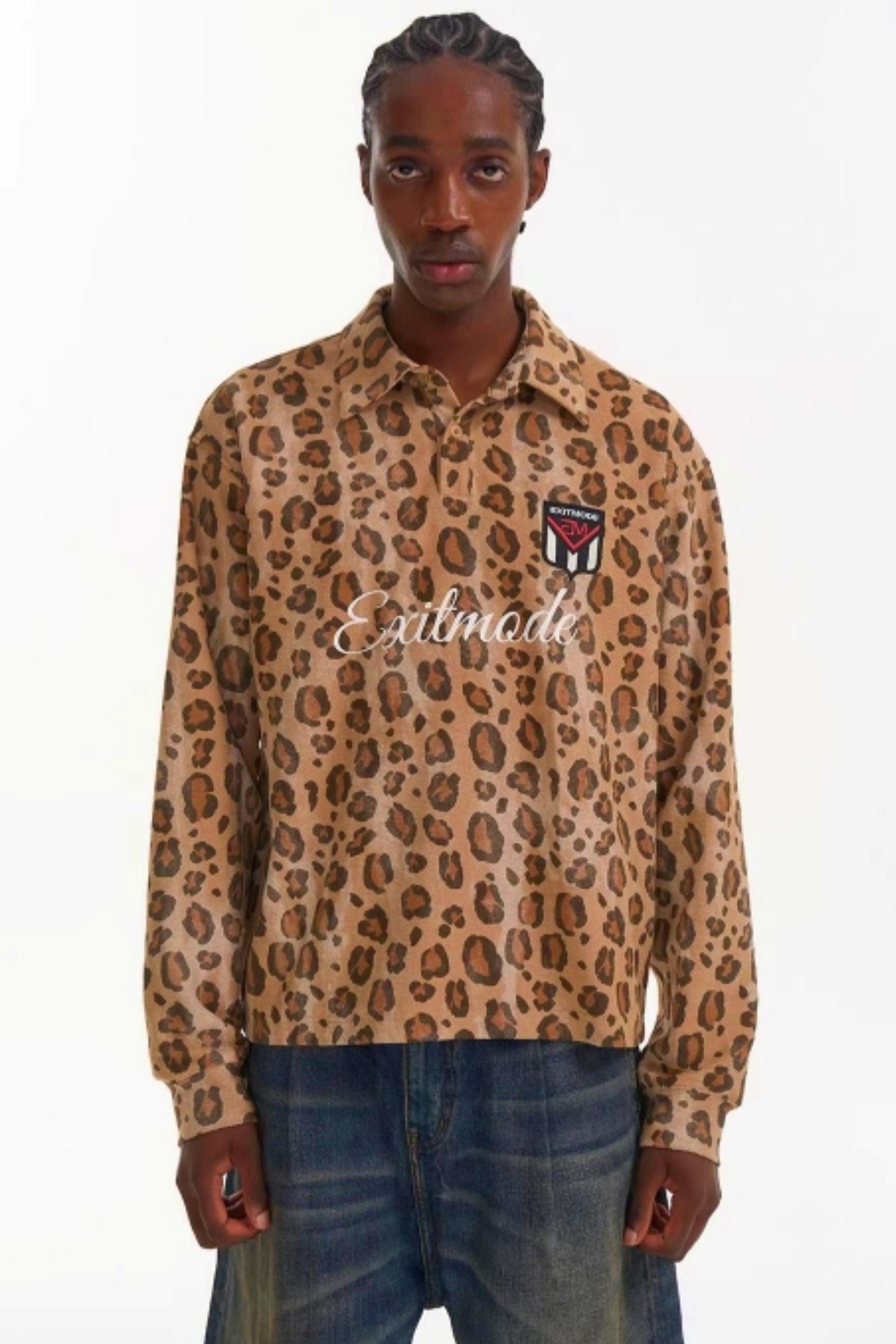 Leopard Print Polo Top