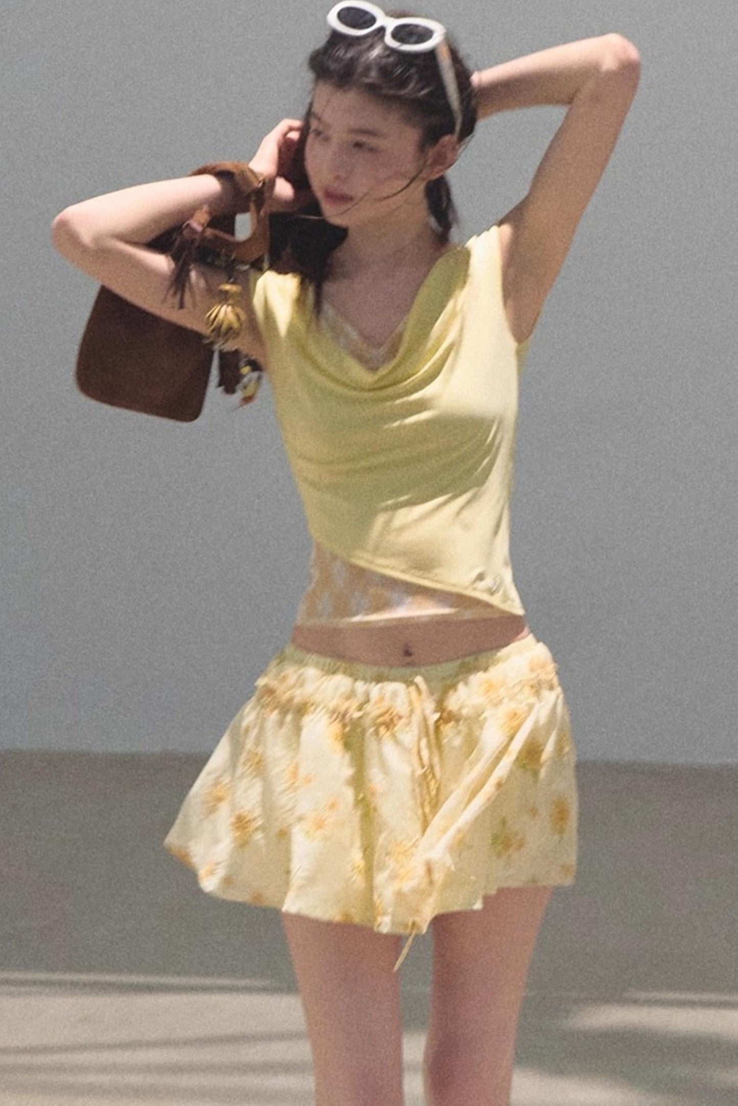 Embroidered Lyocell Puffy A-Line Skirt