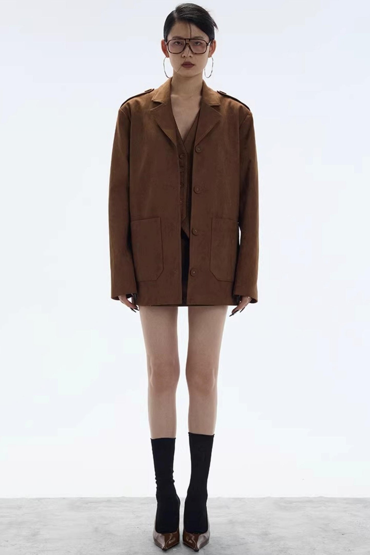 Hazelnut Suede Mini Skirt