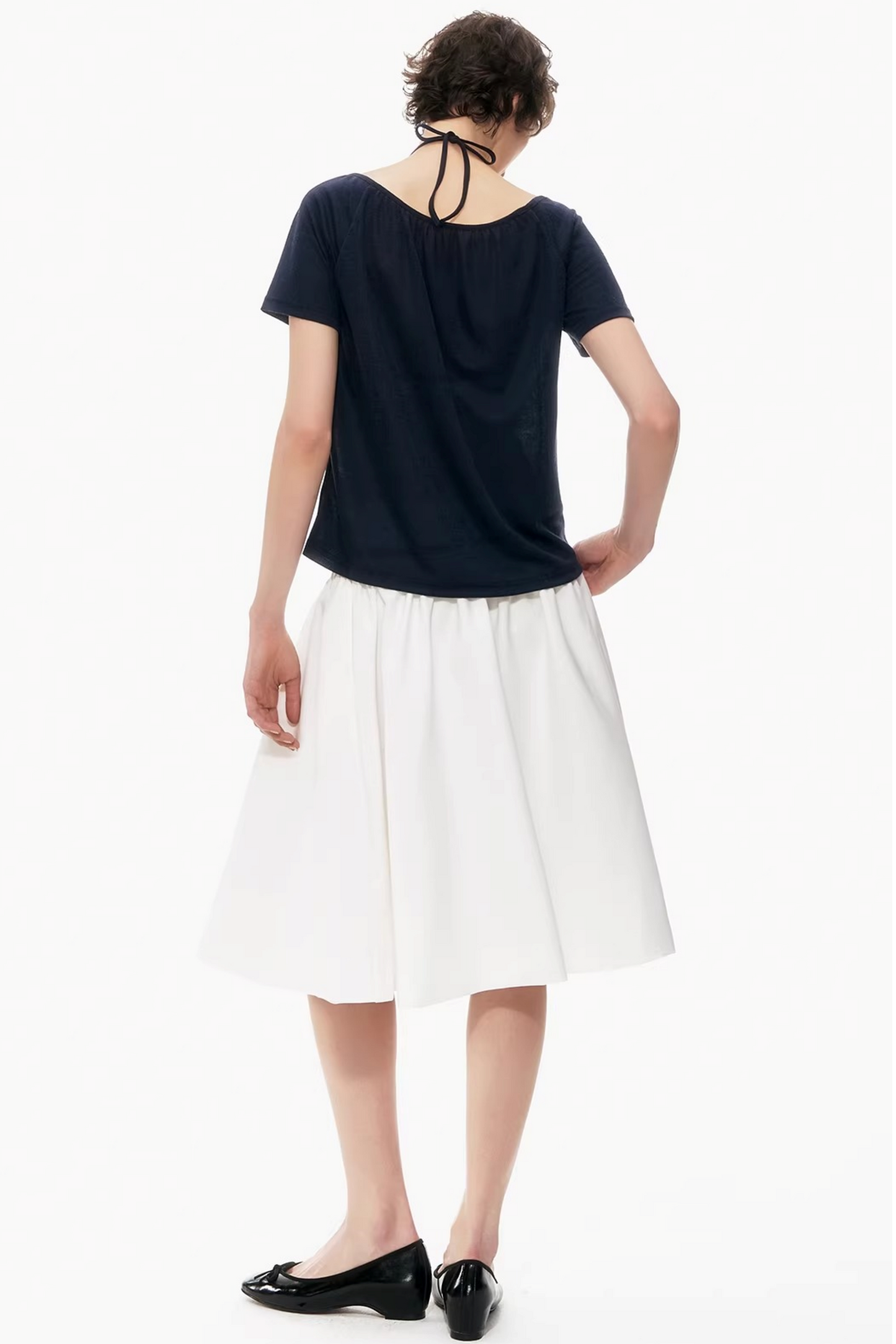 Two-Tone Linen Asymmetrical Top