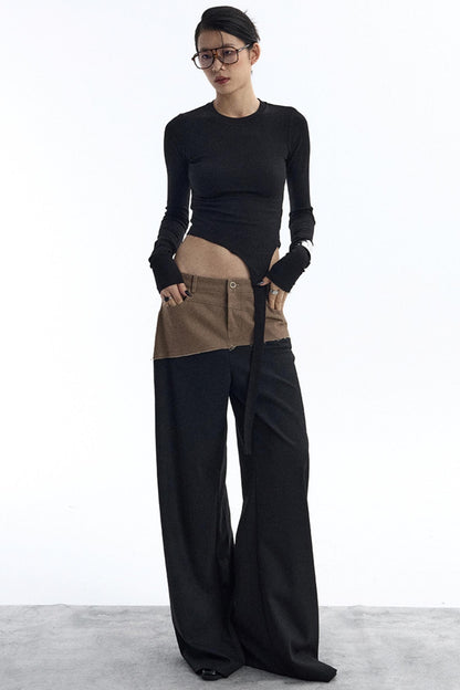 Diagonal Ribbon Asymmetrical Top