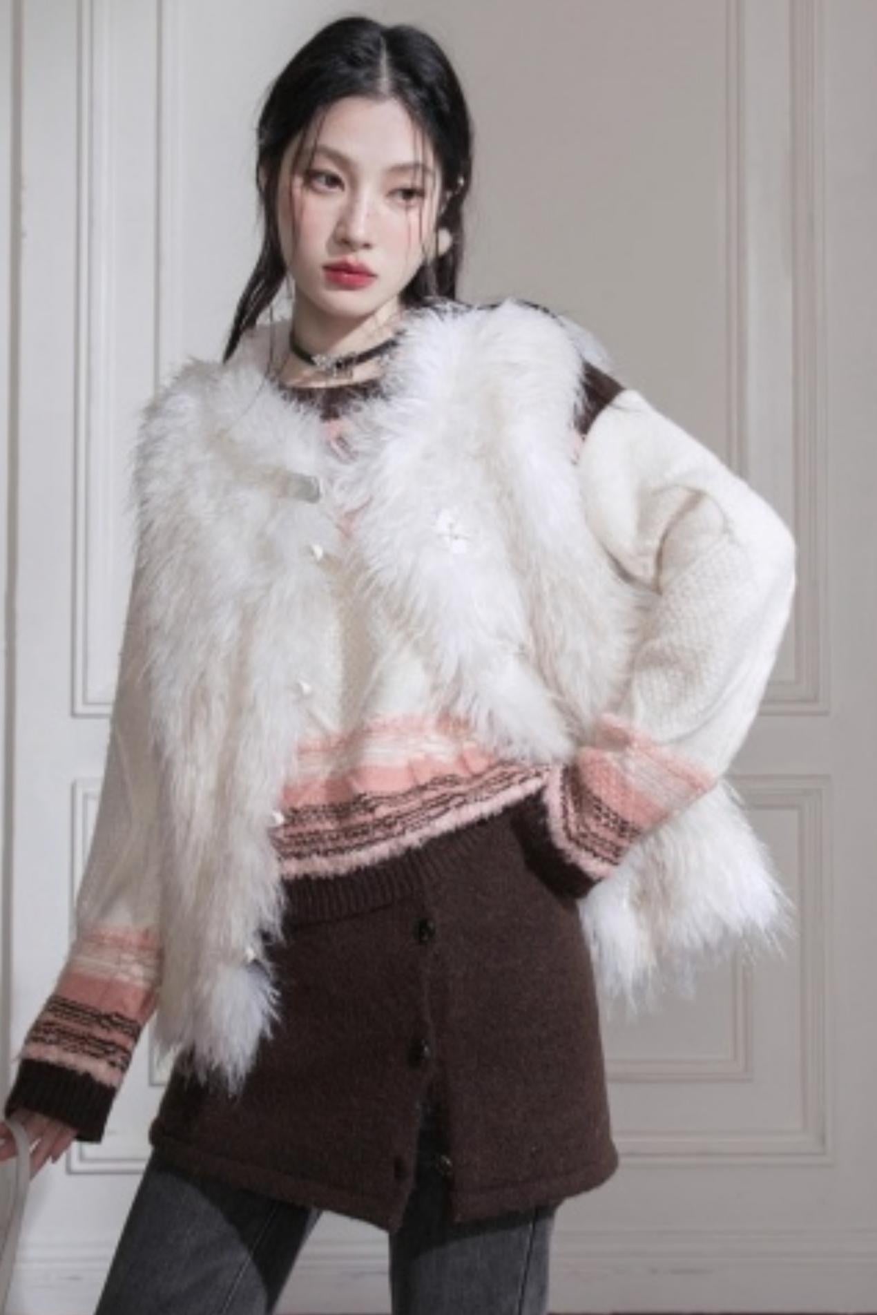 Simulated Texture Fur Vest