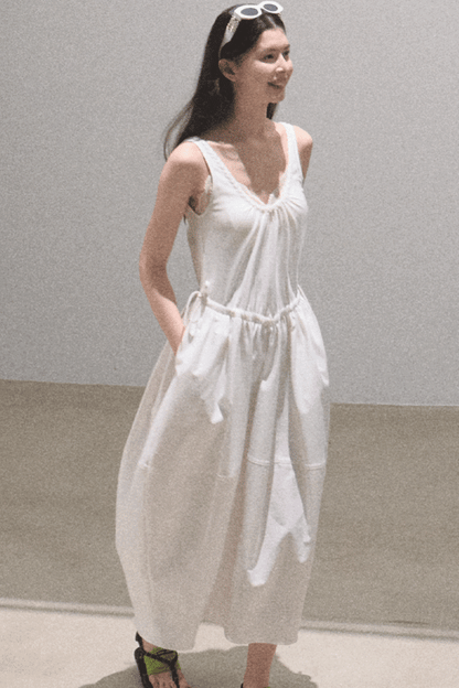 Sycamore Rose Fiber Balloon Skirt Dress