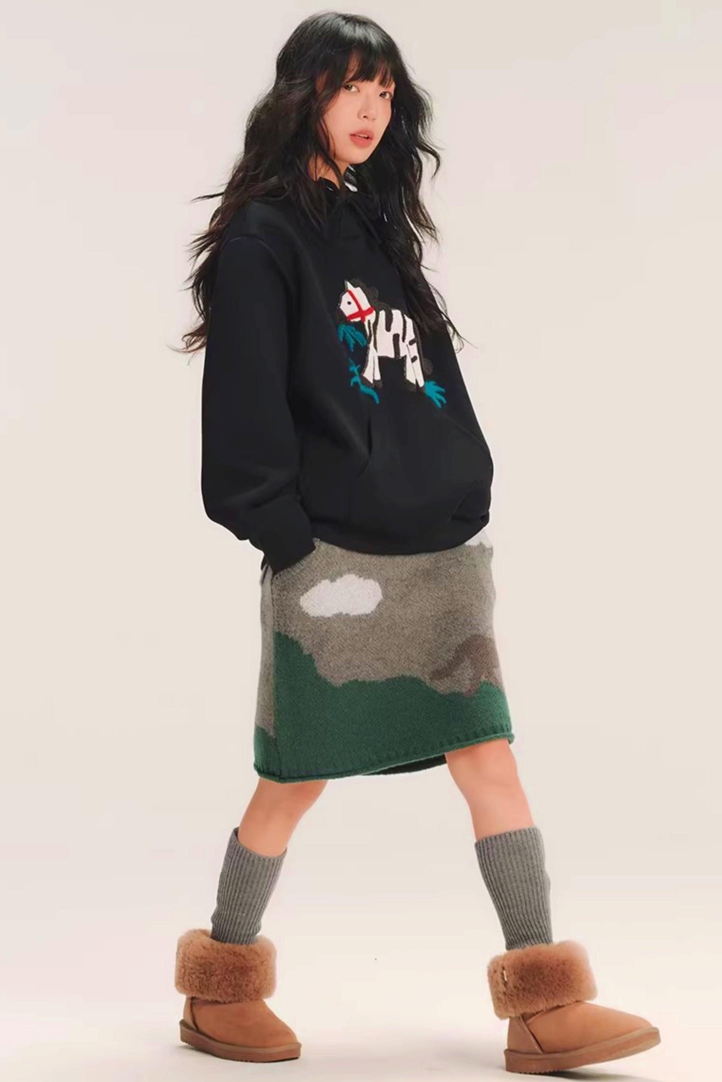 Color-Block Embroidered Hoodie