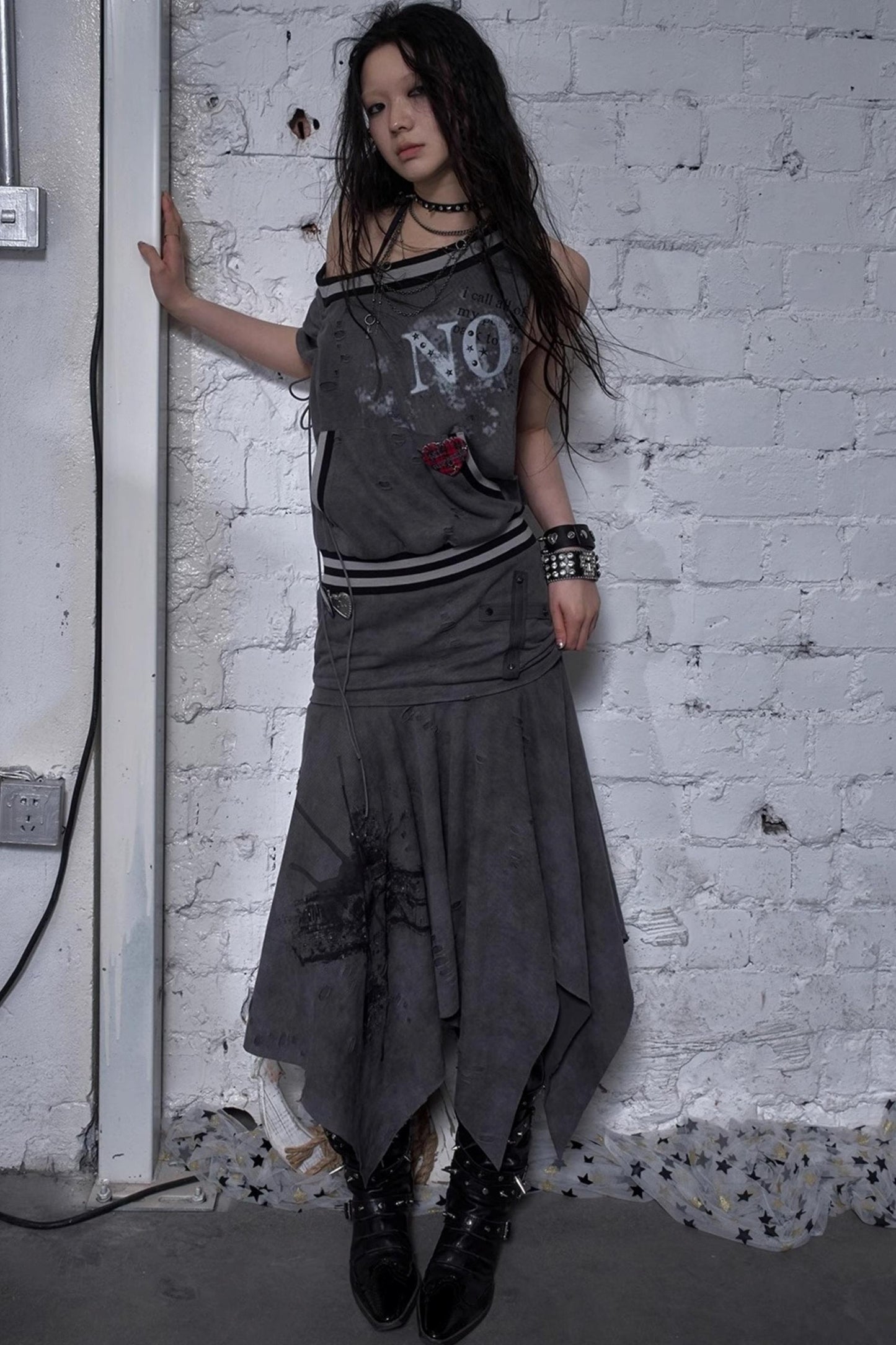 Detachable Hem Punk Corset Dress