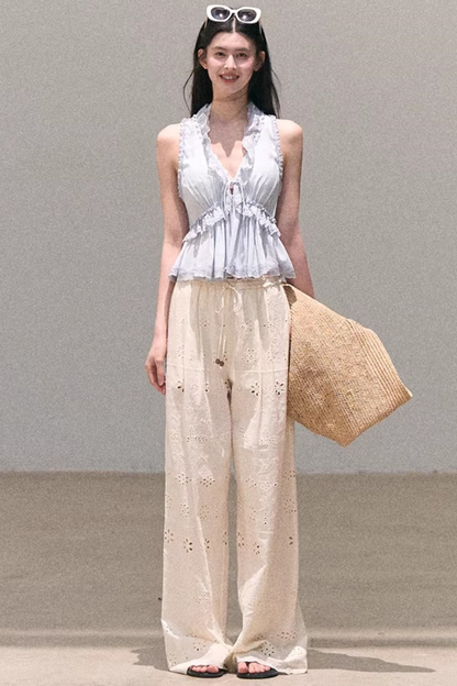 Pure Cotton Embroidered Pants