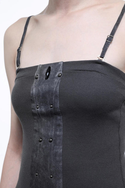 Patchwork Slim Slip Dress