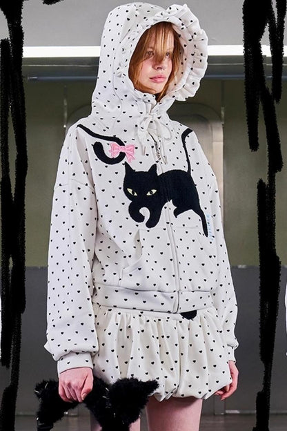 Love Polka Dot Cat Ear Jacket