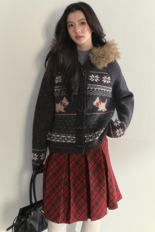 Retro Fair Isle Knitted Sweater Set-Up