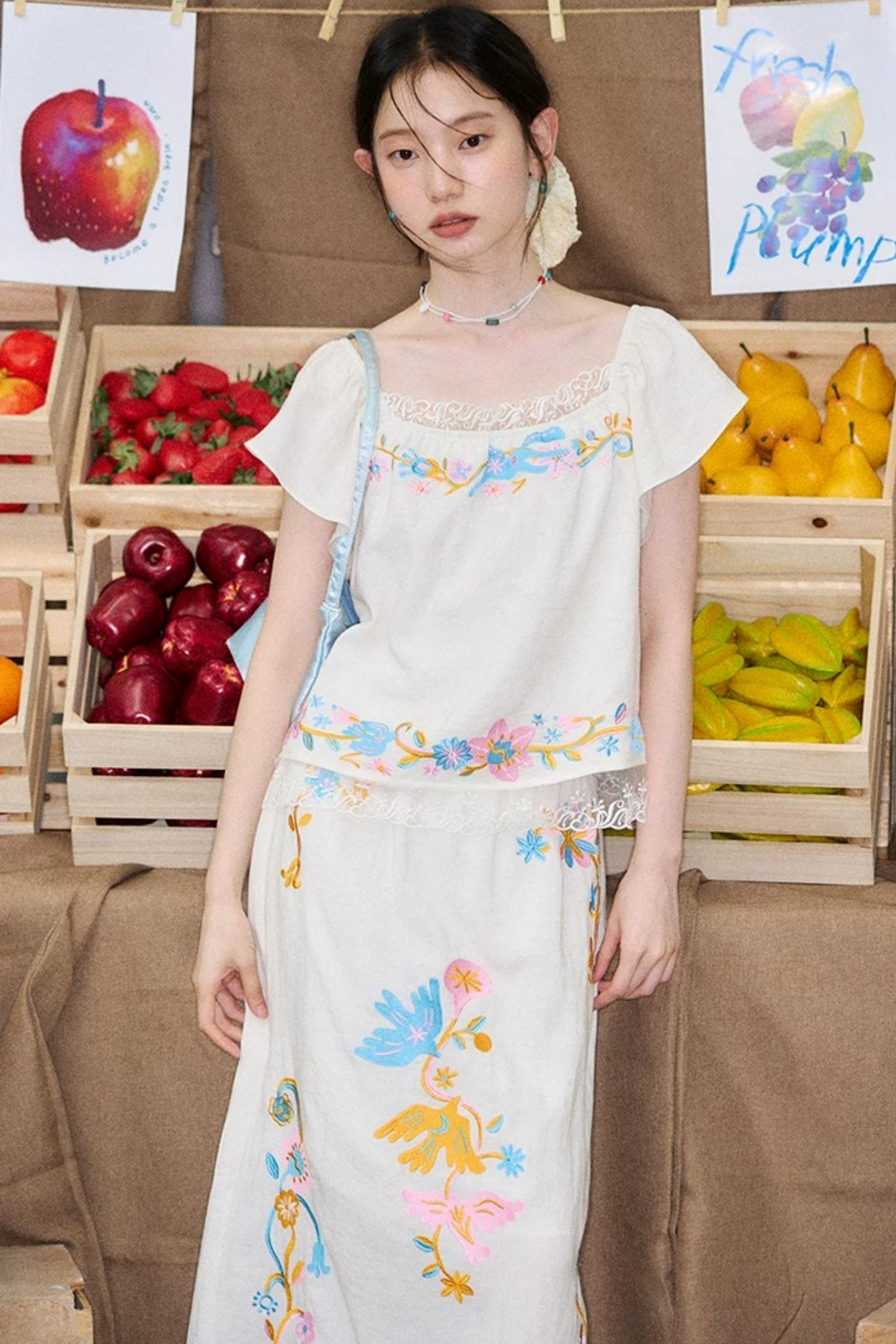 Pony Embroidery Cotton Linen Set-Up