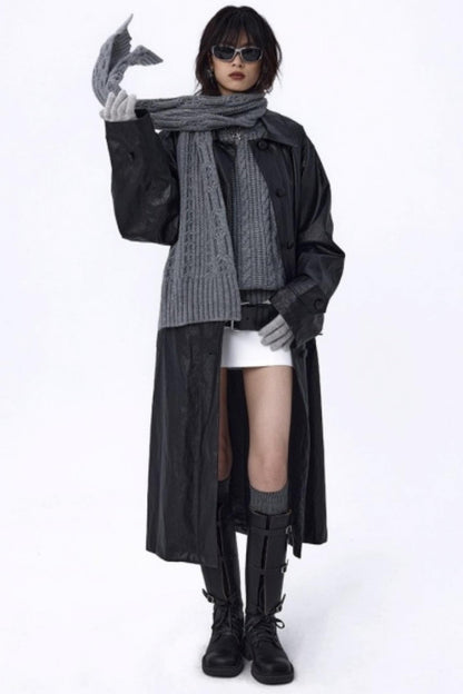 Vintage Paris Gray Knit Scarf