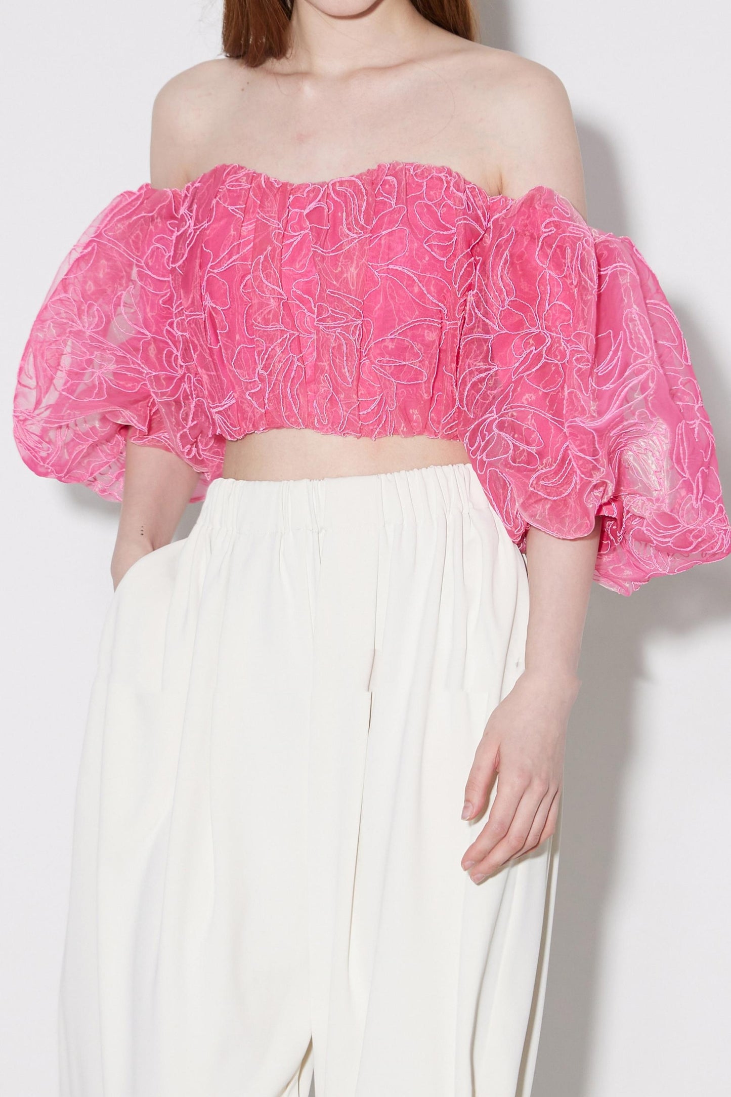 Pink Floral Crop Top