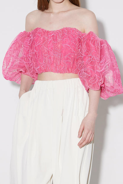 Pink Floral Crop Top