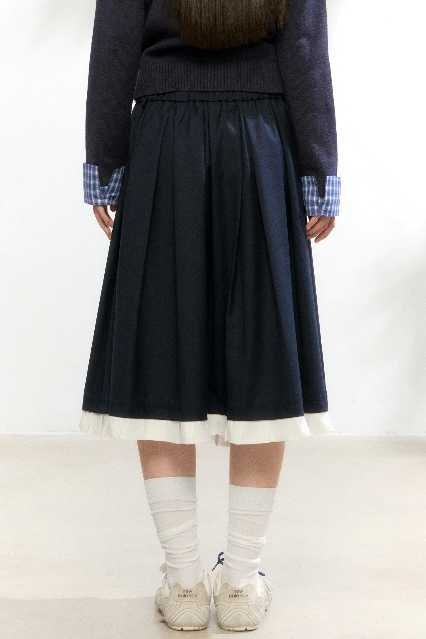 Knit Contrasting Sweater Skirt Set-Up