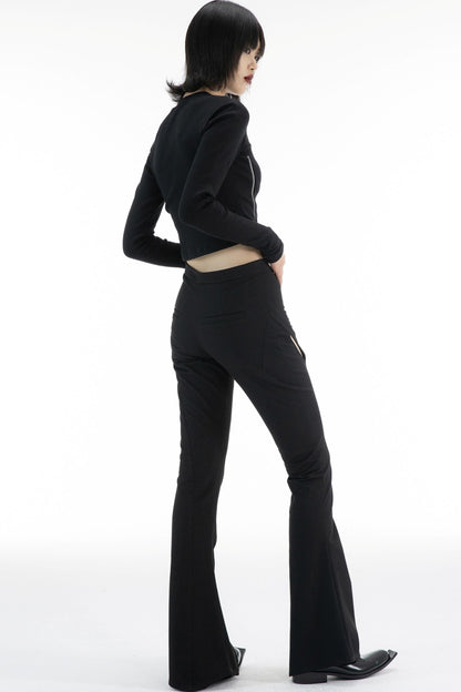 Slim Double-Zip Sleeve Top