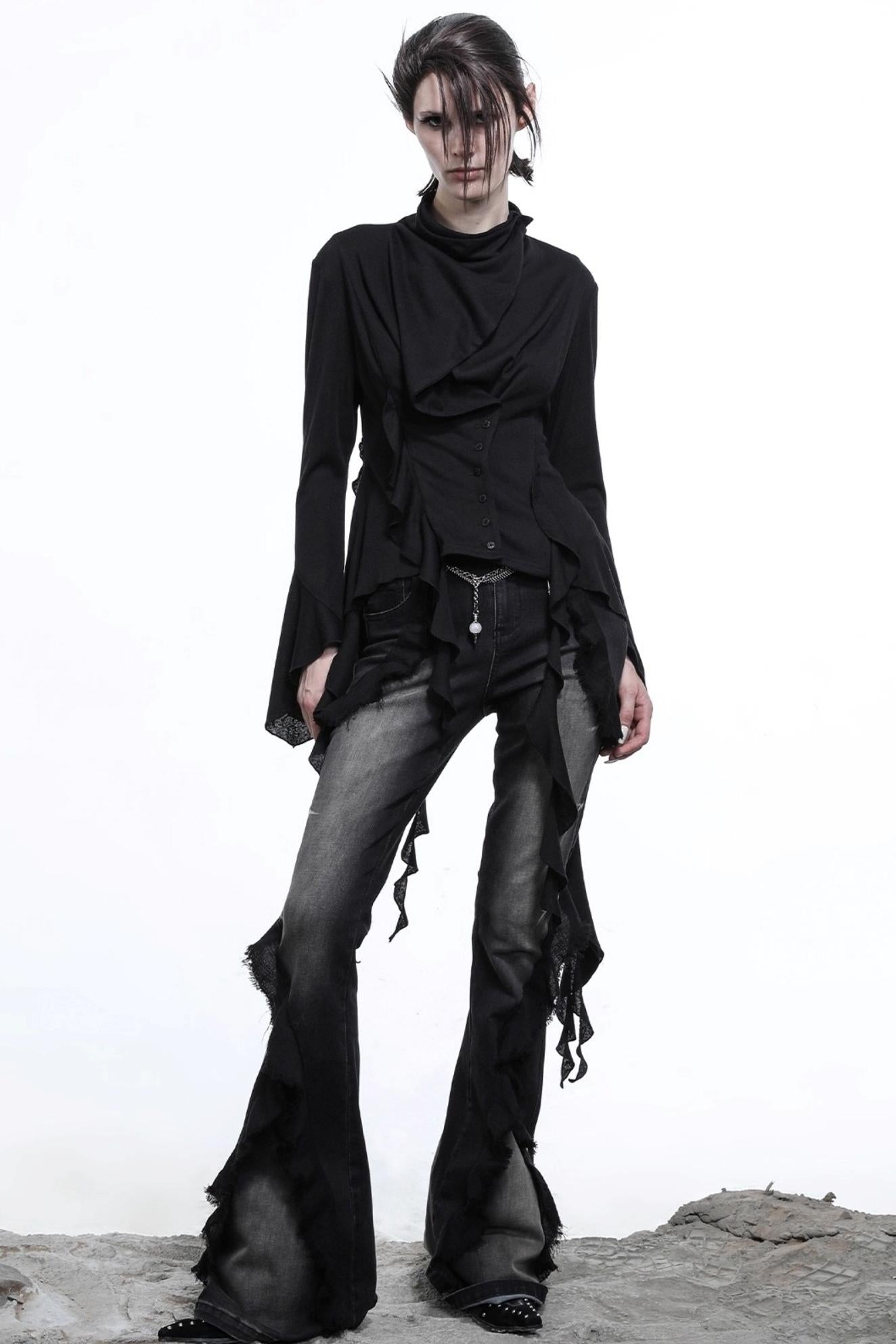 Lyocell Ruffled Cardigan