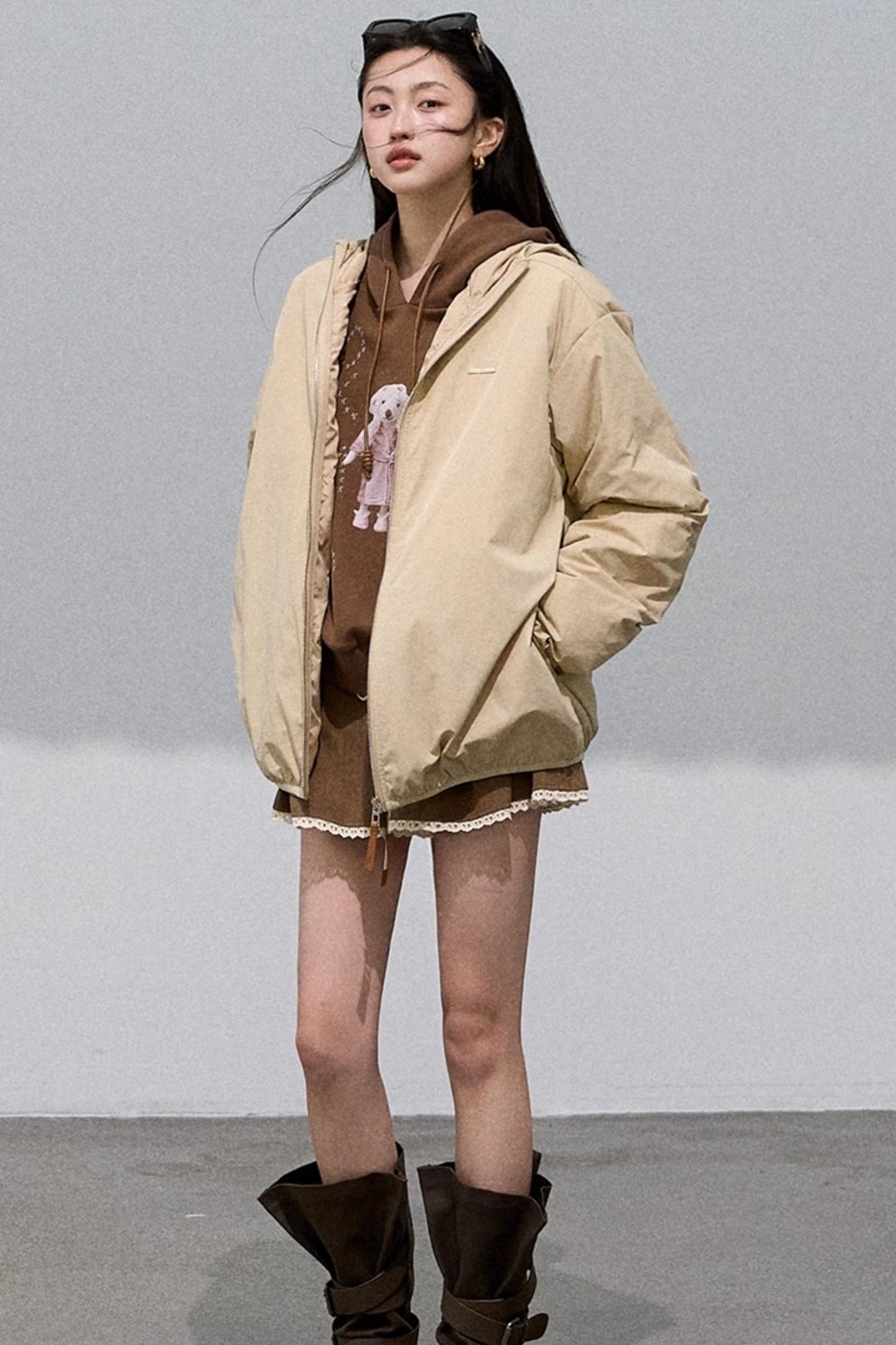 Old Money Leather Label Down Jacket