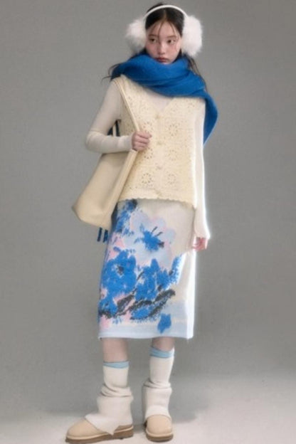 Oil Painting Jacquard Wool Sweater Set-Up