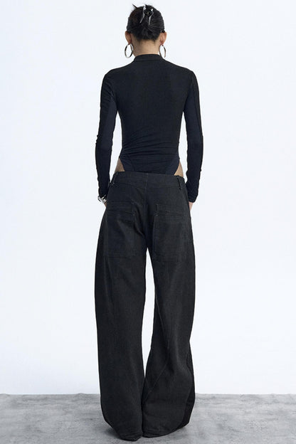 Reflective Stripe Biker Jumpsuit Top