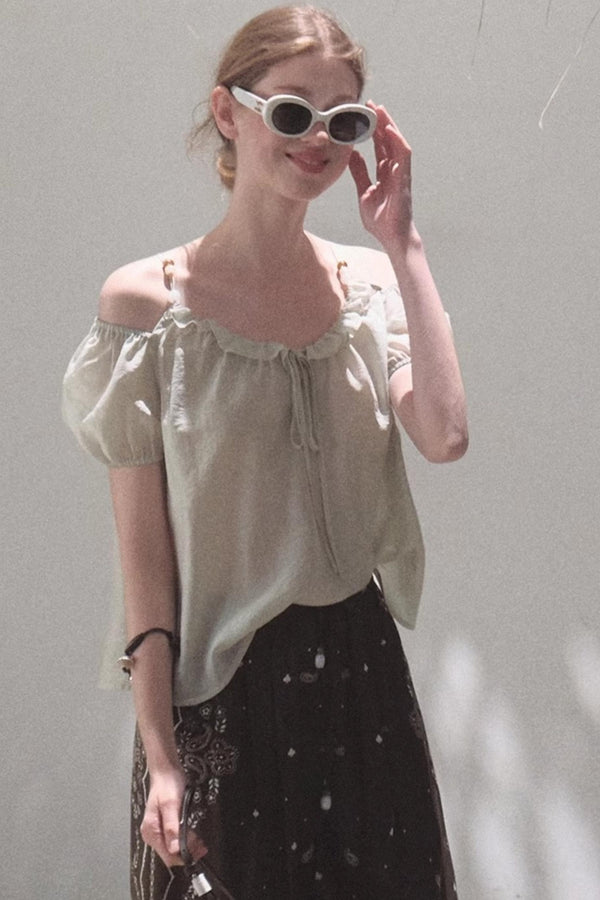 Summer Breeze Bubble Sleeve Top