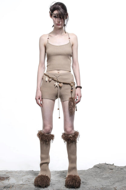 Convincing Wool Knit Halterneck Set-Up