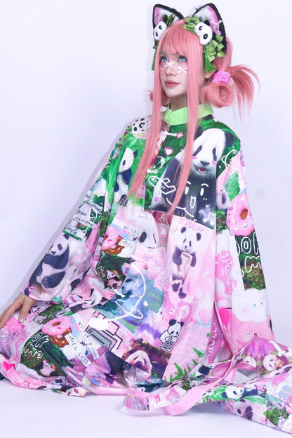 Panda Collage Printed Tang Top