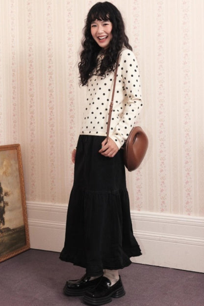 Dark Night Lace Denim Skirt