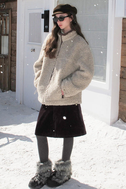 Snow Kiss Latte Plush Coat