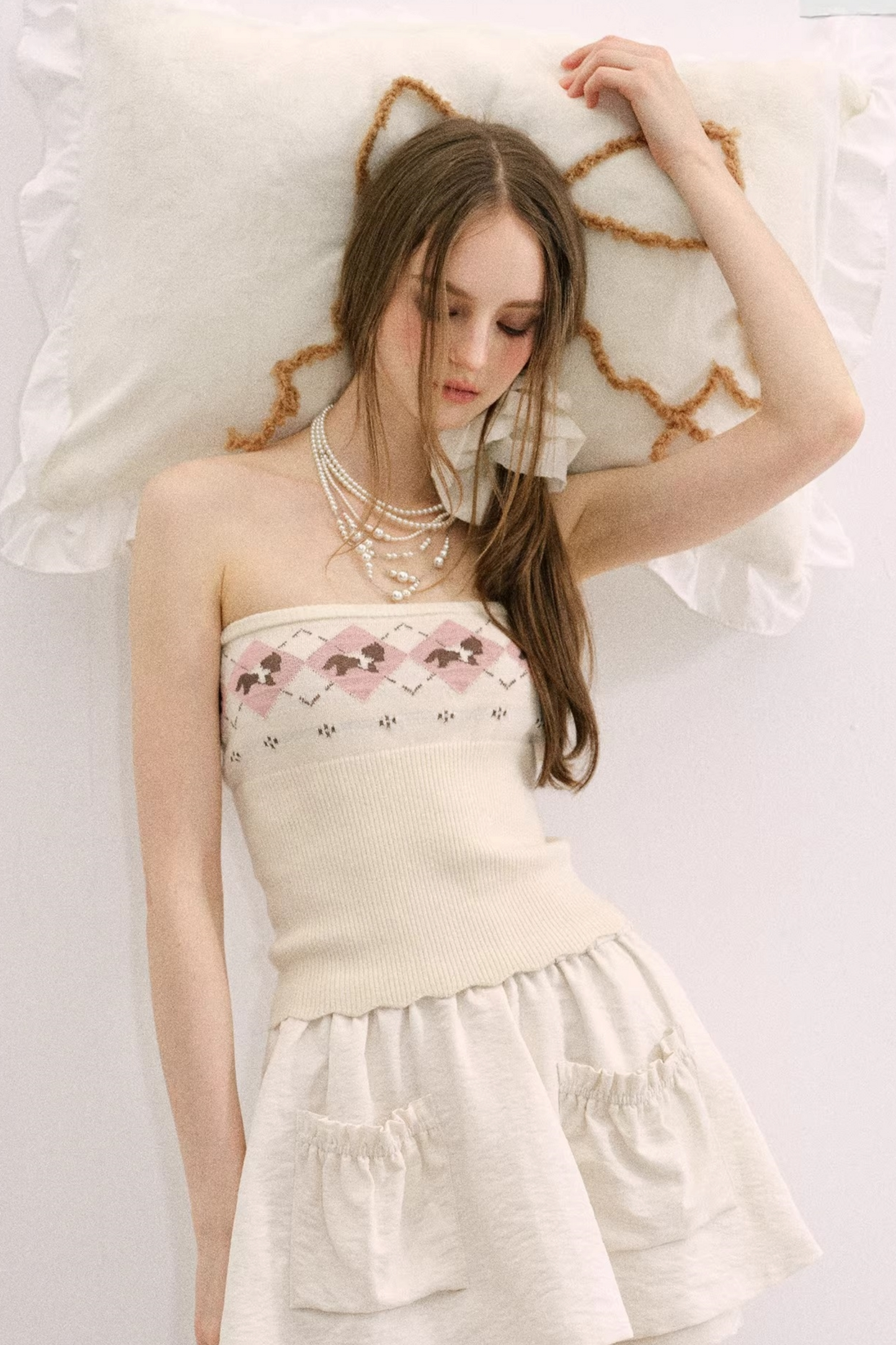 Yellow-Blue Diamond Hooded Cardigan Set-Up