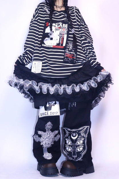 Punk Retro Denim Pants