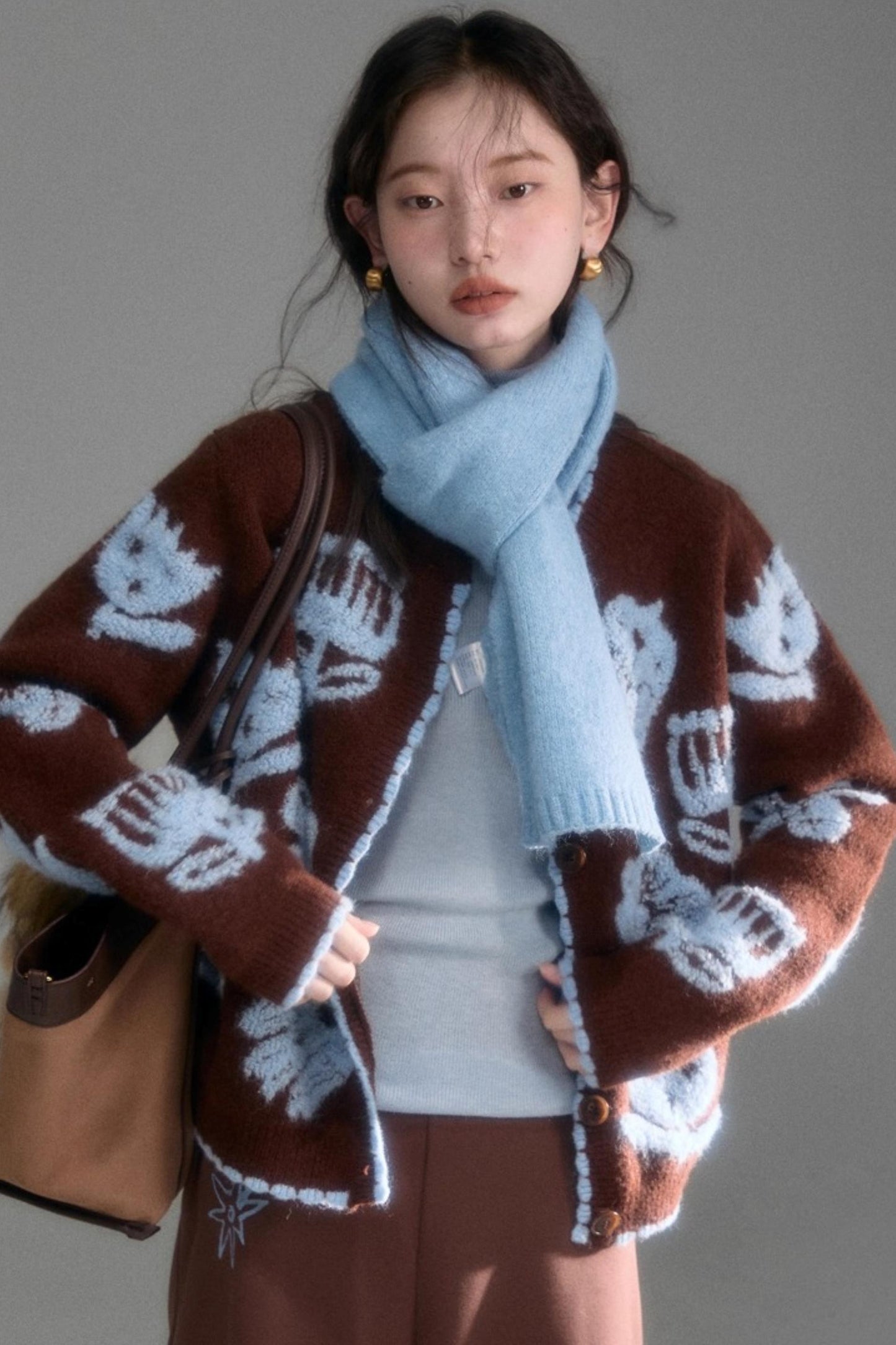 Velvet Jacquard Cardigan Set-Up