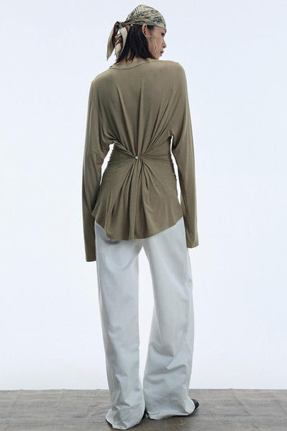 Autumn White Wide-Leg Pants