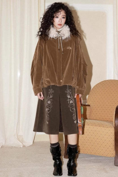 Iris Shadow Suede Lace Skirt