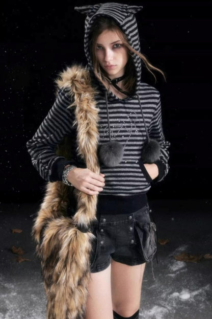 Punk Rabbit Ear Furry Bag