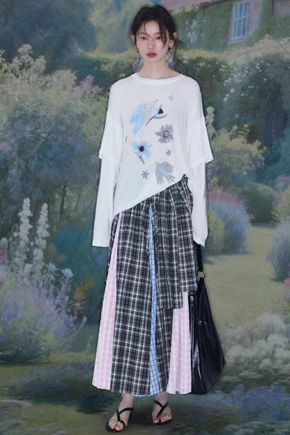 Bird and Floral Tencel Blouse