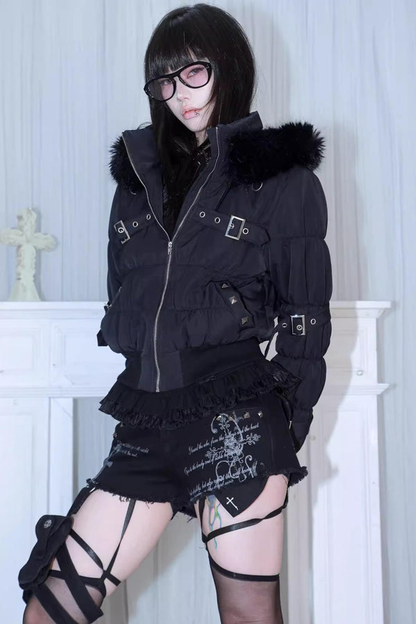 Detachable Hat Punk Jacket