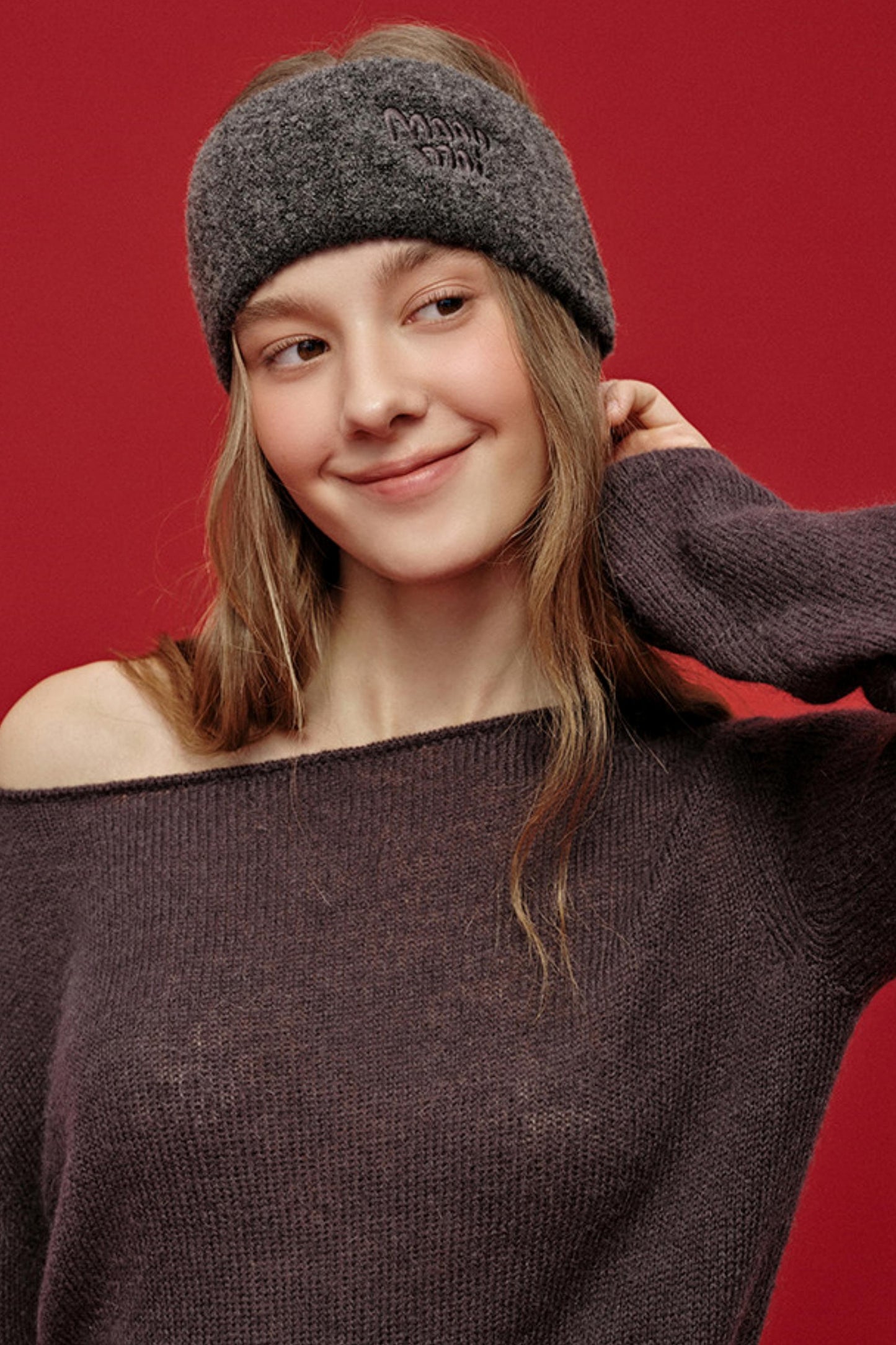 Letter Jacquard Wool Headband