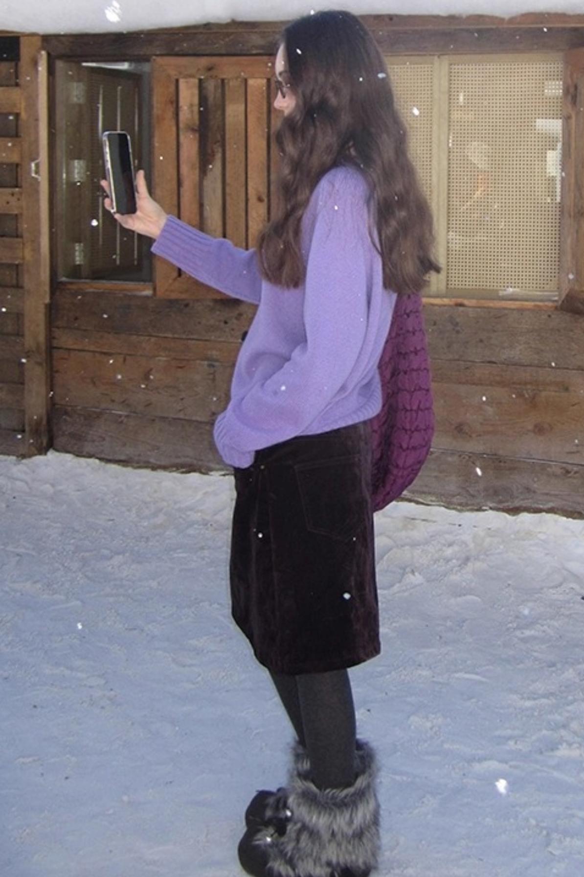 Mint Violet Slanted Hem Sweater