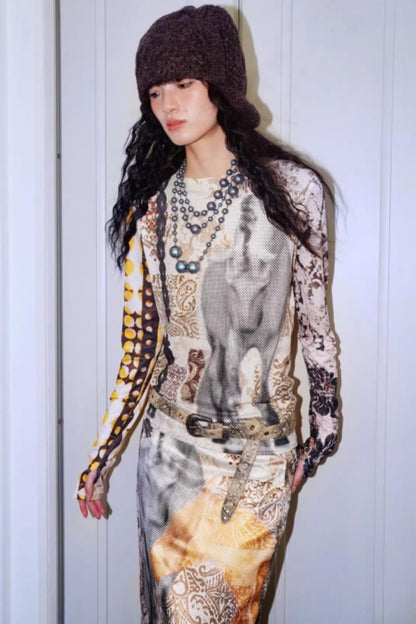 Autumn Niche Printed Sleeve Top