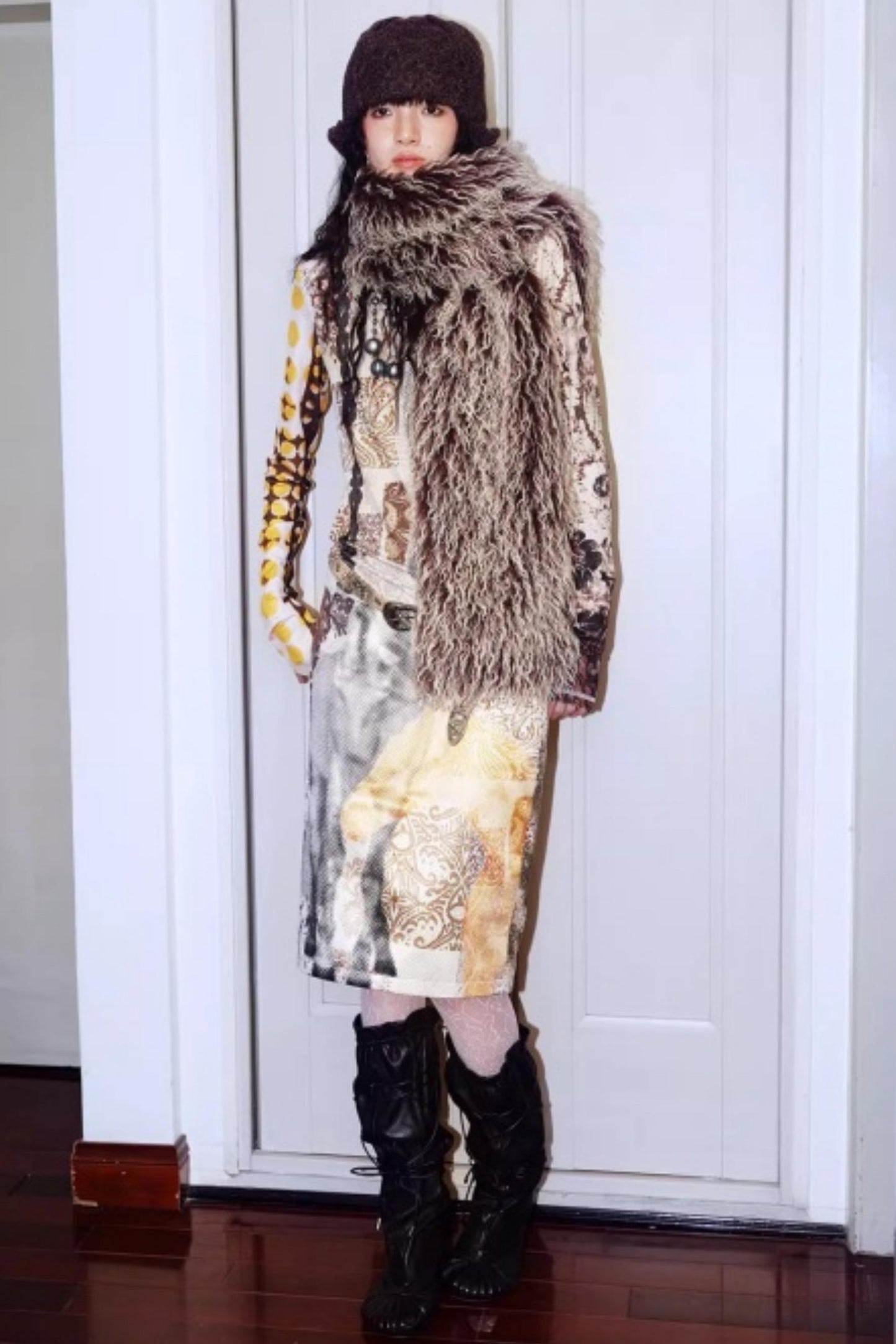 Vintage Original Print Denim Skirt